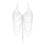 Silver Rhinestone Body Chain for Parties & Raves