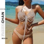 Silver Rhinestone Body Chain for Parties & Raves