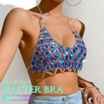 Sparkly Rhinestone Bra Chain Halter Body Accessory