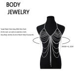 Silver Rhinestone Body Chain for Parties & Raves