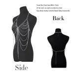 Silver Rhinestone Body Chain for Parties & Raves