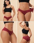 Levao 6 Pack Women's Cotton Lace Bikini Briefs