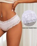 Knowyou 6-Pack Cotton Cheeky Lace Hipster Panties