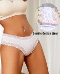 Knowyou 6-Pack Cotton Cheeky Lace Hipster Panties