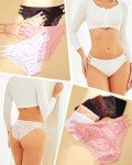 Cheeky Lace Cotton Bikini Panties for Women