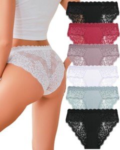 All of Me Women's Lace Bikini Panties 6 Pack