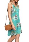 WEACZZY Summer Dresses Women 2024 Casual Sundress Spaghetti Wrap Dresses Beach Cover Up Loose Dress with Pockets,Floral Mint Green,Medium
