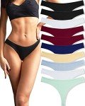 10 Pack Low Rise Cotton Thongs for Women