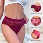 Red Lace Mid Rise Plus Size Cheeky Panty Set