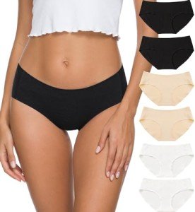 Altheanray Women’s Seamless Cotton Bikini Briefs 6-Pack