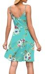 WEACZZY Summer Dresses Women 2024 Casual Sundress Spaghetti Wrap Dresses Beach Cover Up Loose Dress with Pockets,Floral Mint Green,Medium