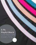 Neione Women’s High-Cut Period Panties 5-Pack Black