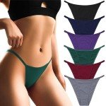Levao Women's High Cut Cotton Bikini Panties Multipack