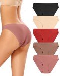 VOENXE Seamless No Show Bikini Underwear 5-Pack