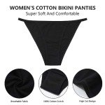 Levao Women's High Cut Cotton Bikini Panties Multipack
