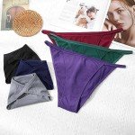 Levao Women's High Cut Cotton Bikini Panties Multipack