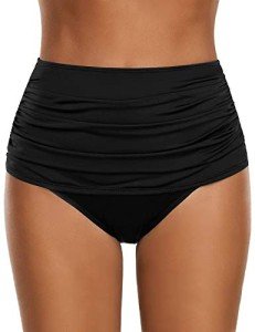 Vozobi Women's High Waisted Ruched Swim Bottoms