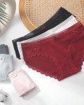 Levao Women's Cotton Lace Bikini Panty Multipack