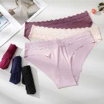 Aijolen Women's Lace No Show Bikini Panties S-XL