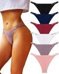 FINETOO Women's Cotton High Cut Bikini Panties 6 Pack