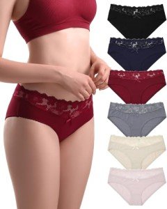 Oegho Women's Lace Hipster Bikini Underwear - 6 Pack
