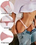 FINETOO Women's Cotton High Cut Bikini Panties 6 Pack