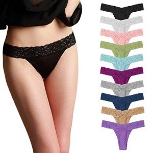 Pack of 10 Plus Size Cotton Thongs for Women
