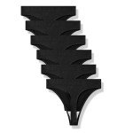 GRANKEE Women's Seamless No-Show Thong Panties 6-Pack