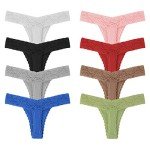 Pack of 10 Plus Size Cotton Thongs for Women