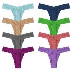 Pack of 10 Plus Size Cotton Thongs for Women