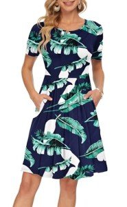 AUSELILY Women's Casual Swing Dress with Pockets