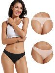 VOENXE Women's Seamless Thong Underwear 5 Pack