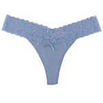 10 Pack Cotton Thongs with Lace Trim for Women