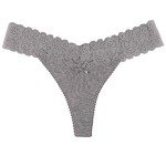 10 Pack Cotton Thongs with Lace Trim for Women