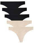 VOENXE Women's Seamless Thong Underwear 5 Pack