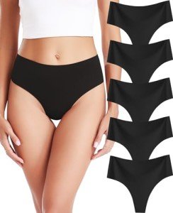 RHYFF High Waisted Tummy Control Thongs - Black
