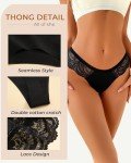 Seamless Lace Thong Pack for Women - 6 Pieces