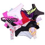 UWOCEKA Women's 10-Pack Sexy Thong and Lacy Panties