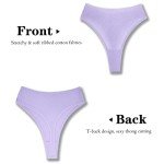 6-Pack Women's High Rise Breathable Thong Panties