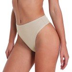 High Waisted Cotton Sport Thongs 6-Pack for Women