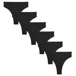 GAREDOB Plus Size High Waist Ribbed Thong 6-Pack