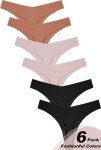 Seamless Women's Thong Panties 6-Pack - No Show