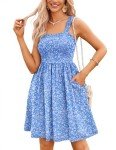 Hotouch Women's Floral Sleeveless Beach Mini Dress
