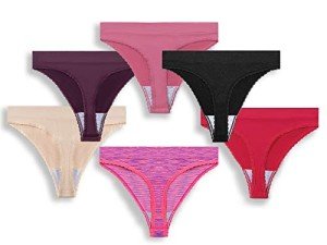 GRANKEE Seamless High-Waisted Thong Multipack for Women