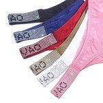 Levao Women’s Sexy Rhinestone Thong Multipacks