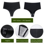 High Waisted Thongs for Women – 4 Pack