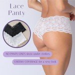 Leonisa Brown Lace Cheeky Low-Rise Hipster Panties