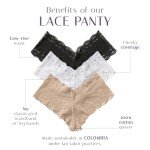 Leonisa Brown Lace Cheeky Low-Rise Hipster Panties