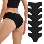 INNERSY Women's 6-Pack Breathable Cotton Hipster Panties