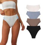 Ziboola Women's High Waisted Cotton Cheeky Panties